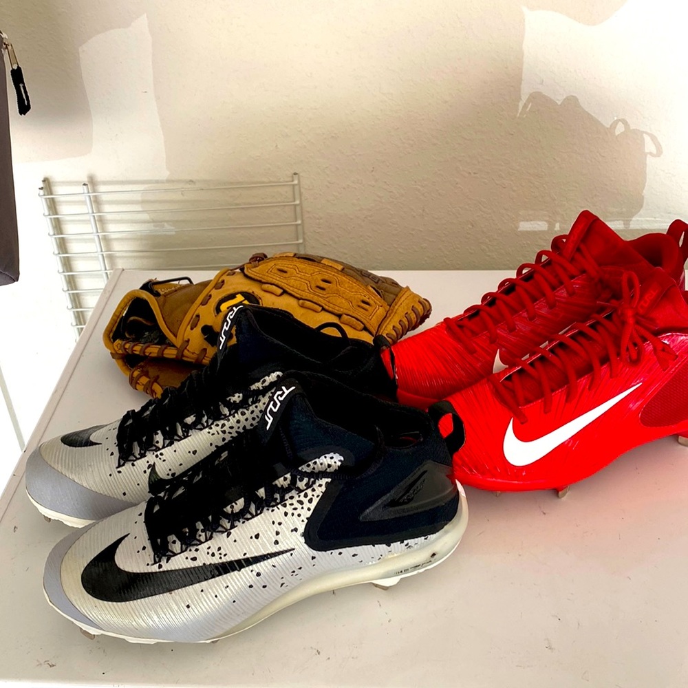 Nike Mens Air Zoom Mike Trout Pack Baseball Metal Cleats size 10 bundle pack